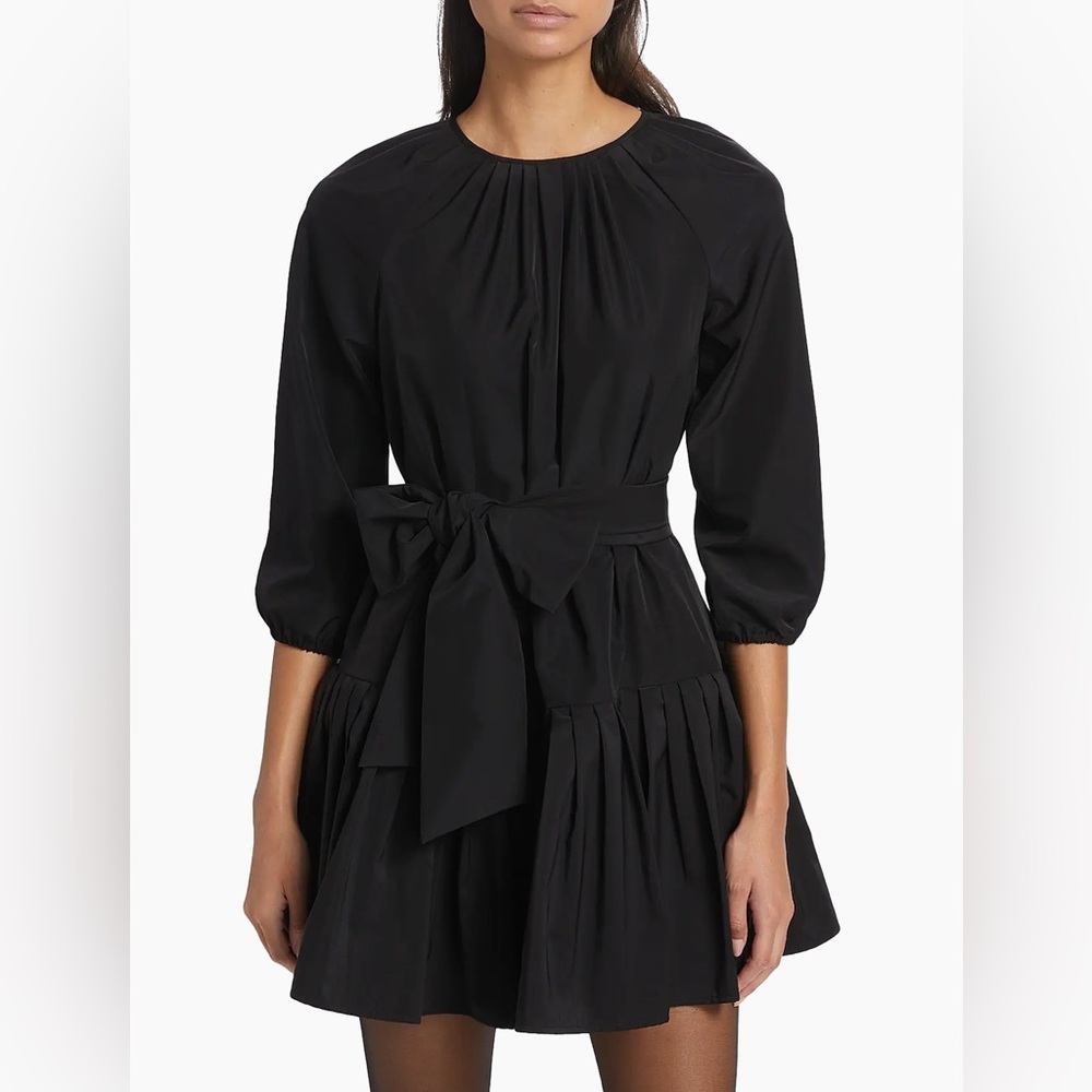 NWT LDT Elegant Black Long Sleeve Bow Dress